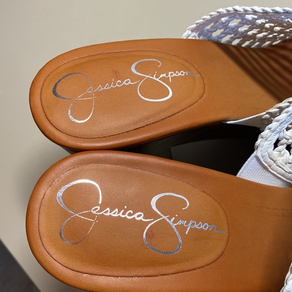 NWOT Jessican Simpson Shelbie Platform Block Heel Slip On Woven Sandal Size 10 - Picture 8 of 9